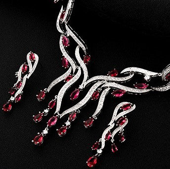 Zircon Jewelry Necklace & Earrings set