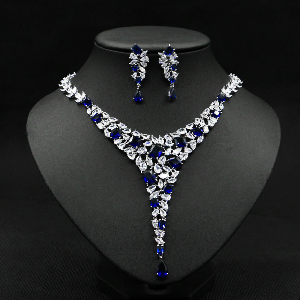 Luxury Zircon Necklace & Earring Set