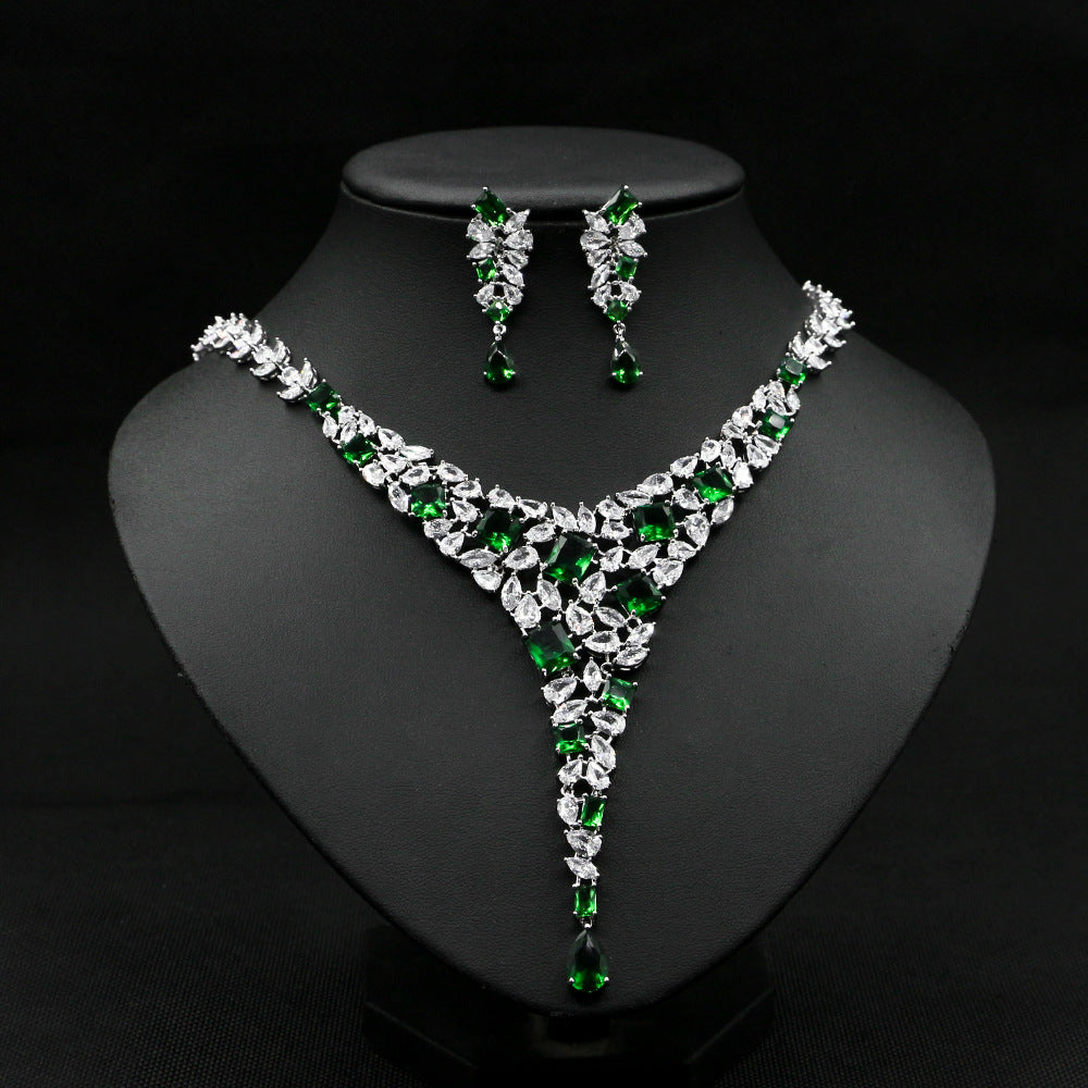 Luxury Zircon Necklace & Earring Set