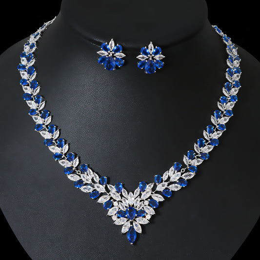 Zircon Jewelry Necklace & Earrings Set