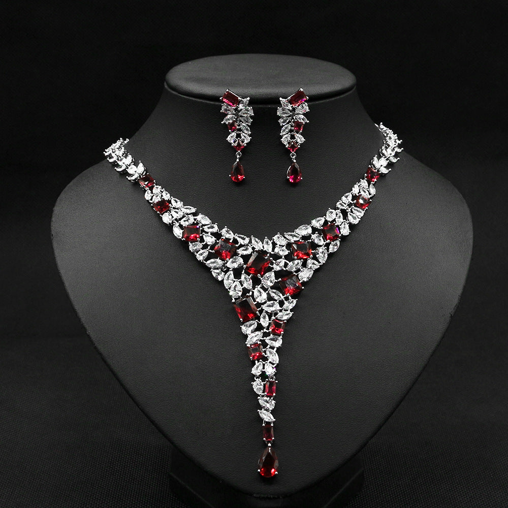 Luxury Zircon Necklace & Earring Set