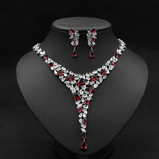 Luxury Zircon Necklace & Earring Set