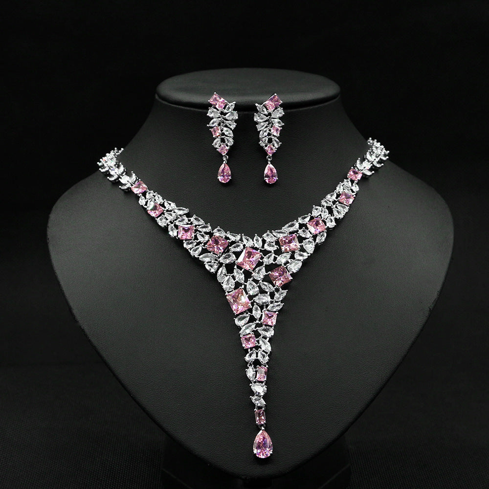 Luxury Zircon Necklace & Earring Set