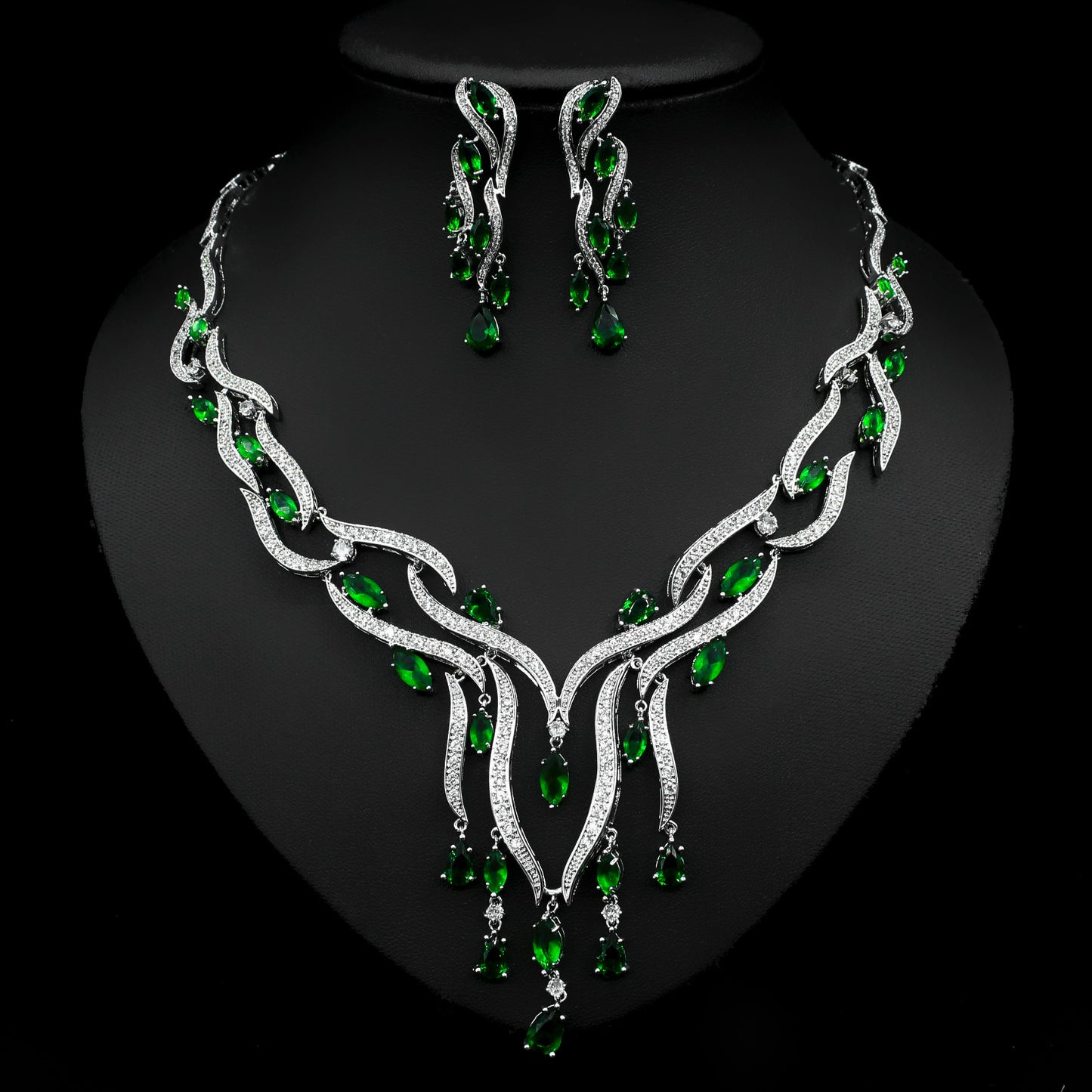 Zircon Jewelry Necklace & Earrings set