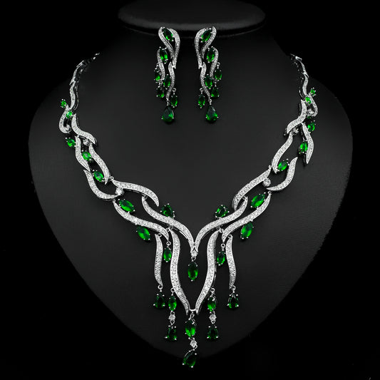 Zircon Jewelry Necklace & Earrings set