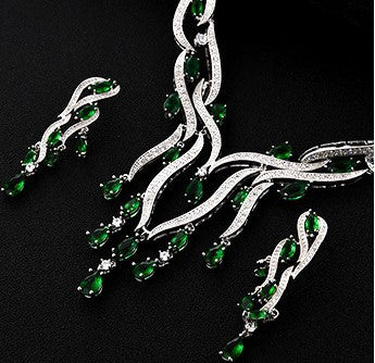 Zircon Jewelry Necklace & Earrings set